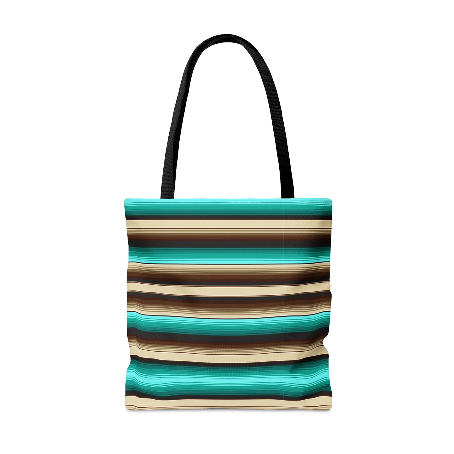 Aqua and Brown Multicolor Striped 23 - Practical, high-quality Tote Bag
