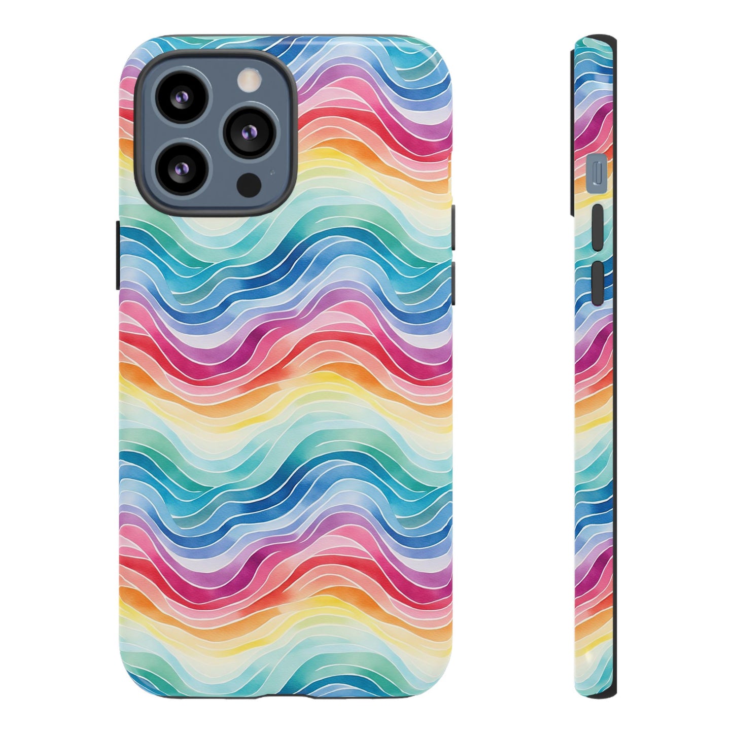 iPhone 13, 1Phone 13 Mini, iPhone 13 Pro, iPhone 13 Pro Max - Rainbow Wave - Tough Phone Cases