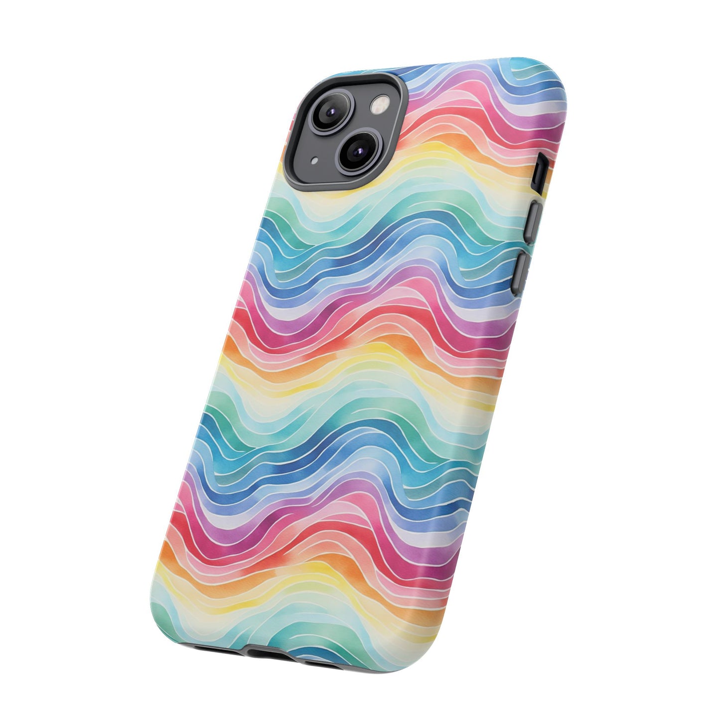 iPhone 14, 1Phone 14 Pro, iPhone 14 Plus, iPhone 14 Pro Max - Rainbow Wave - Tough Phone Cases