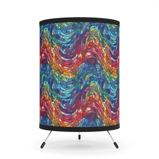 Beautiful and Vibrant - Gemstone Swirl Mosaic 17 - Tripod Lamp with High-Res Printed Shade, US\CA plug