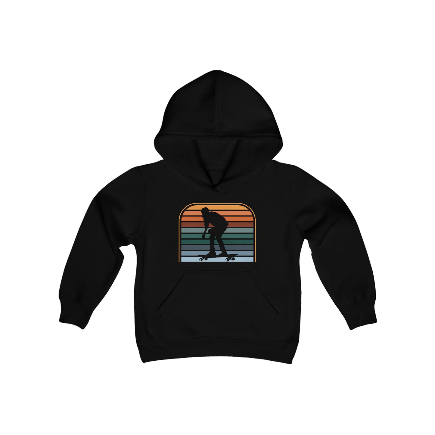 Skateboarding - Retro Stripes - Youth Heavy Blend Hooded Sweatshirt