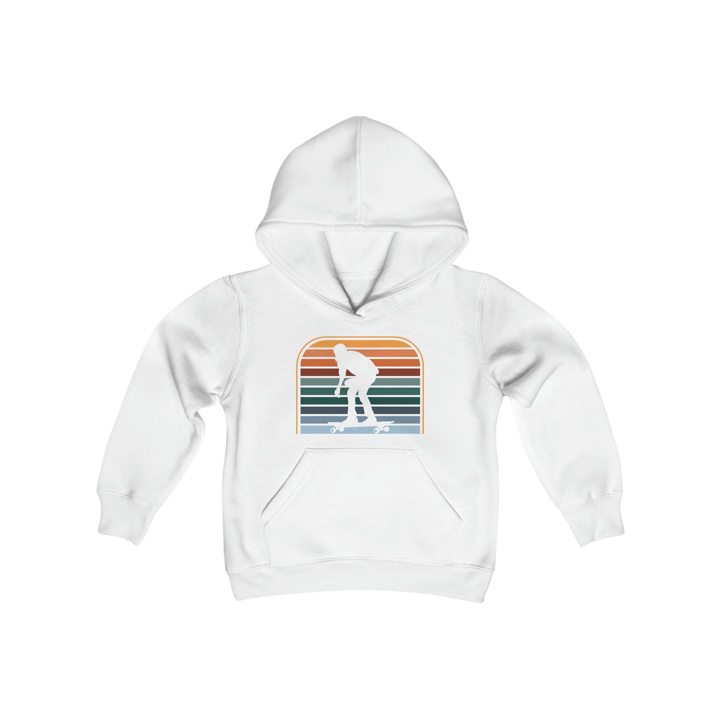 Skateboarding - Retro Stripes - Youth Heavy Blend Hooded Sweatshirt