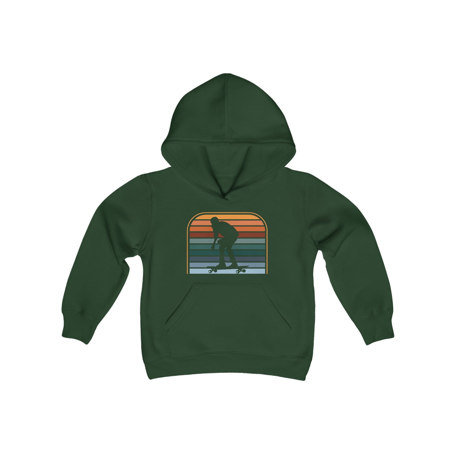 Skateboarding - Retro Stripes - Youth Heavy Blend Hooded Sweatshirt