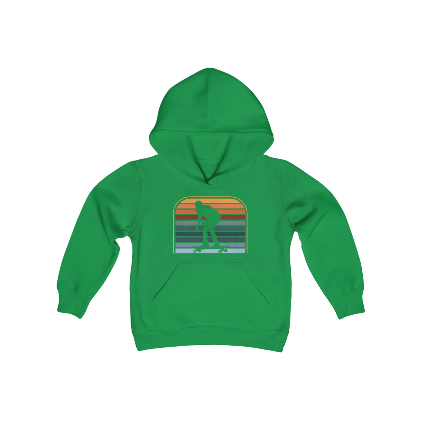 Skateboarding - Retro Stripes - Youth Heavy Blend Hooded Sweatshirt