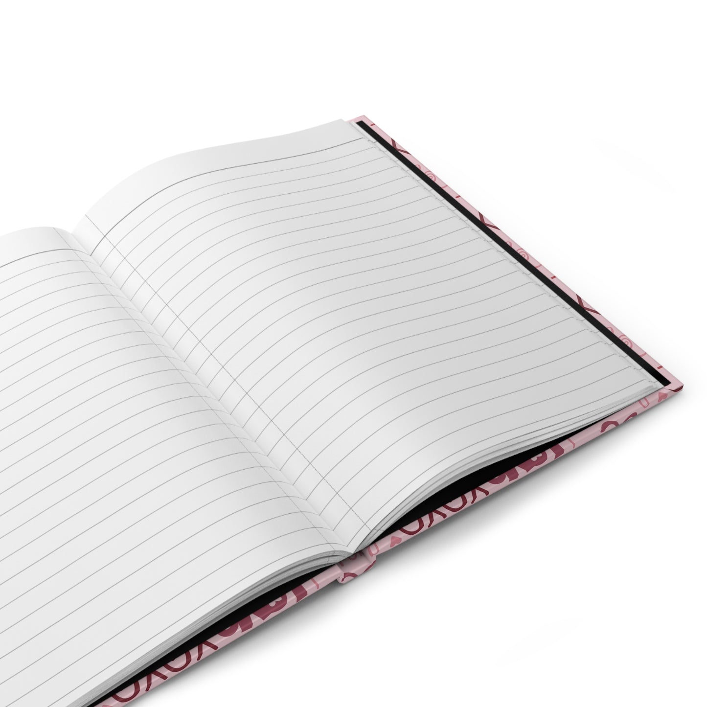 I Love You - LOVE - Pink, Red, and White - Hardcover Lined Journal Matte