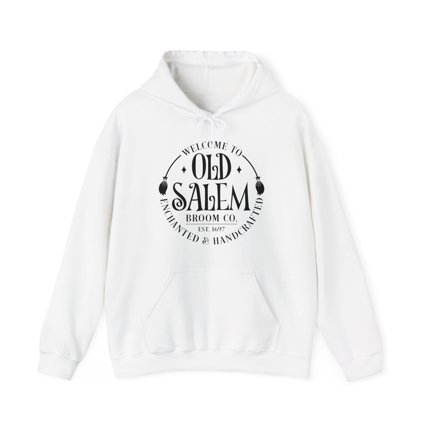 Halloween - Old Salem Broom Co - Enchanted - Handcrafted - Witches - Trick or Treat - Unisex Heavy Blend Hooded Sweatshirt