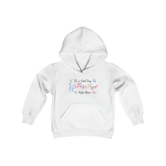 It's a Good Day to Make Music - Music Lovers - Music Notes - Inspire - Youth Heavy Blend Hooded Sweatshirt