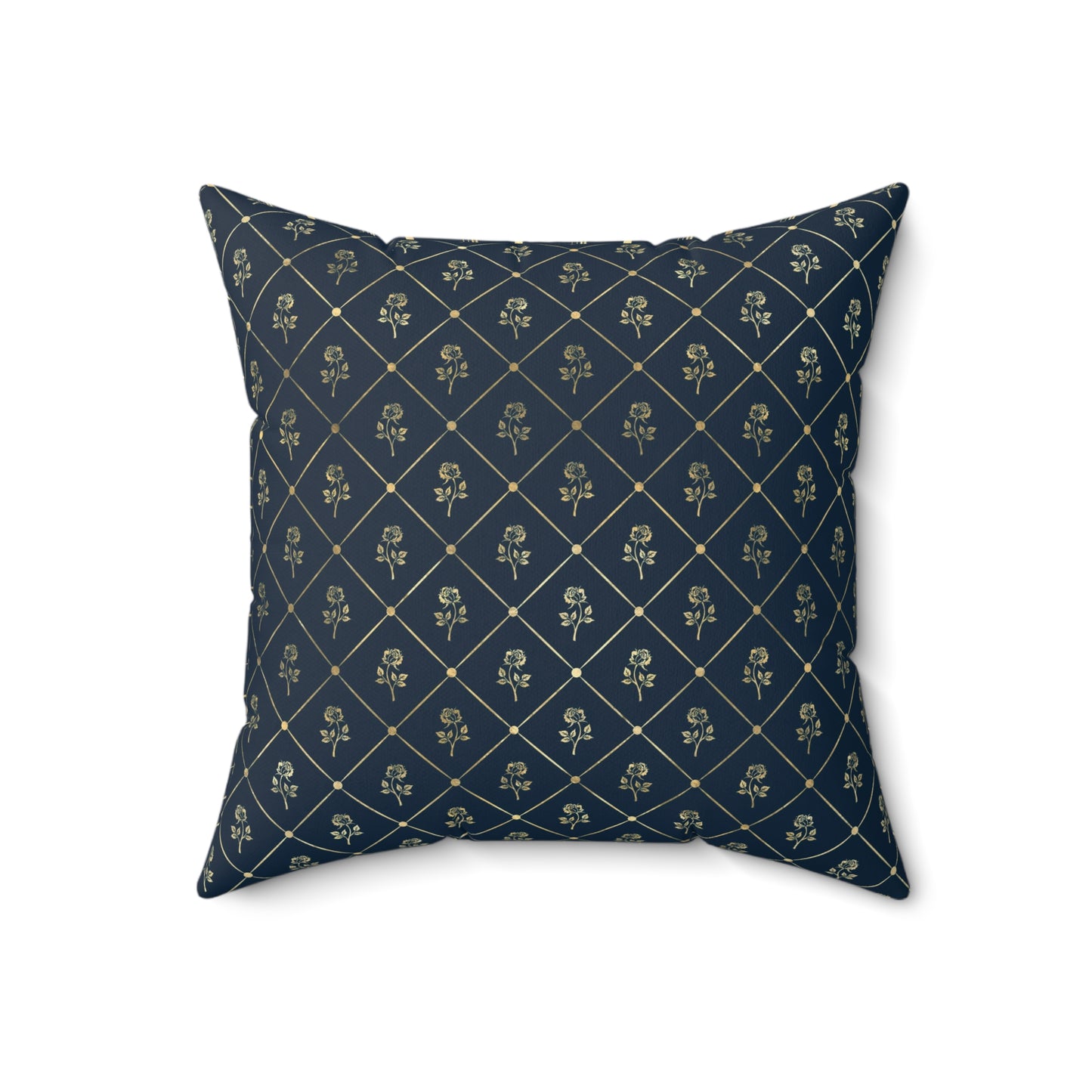 Blue and Gold Paris Pattern 11 - Faux Suede Square Pillow