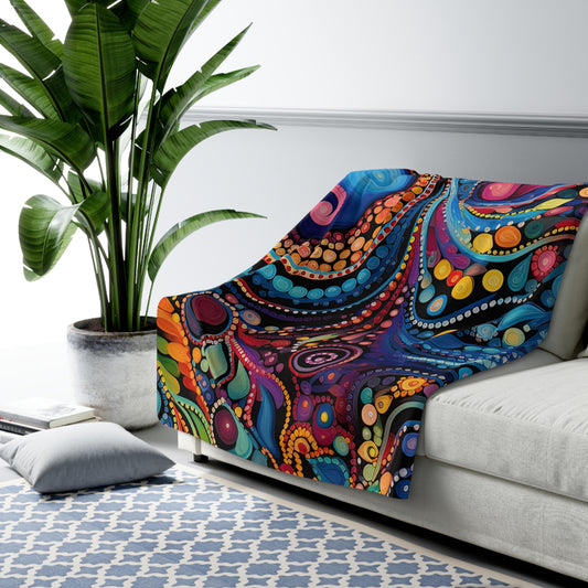 Beautiful, Cozy, Soft - Amazing Colorful Psychedelic Swirls 1.8 - Sherpa Fleece Blanket