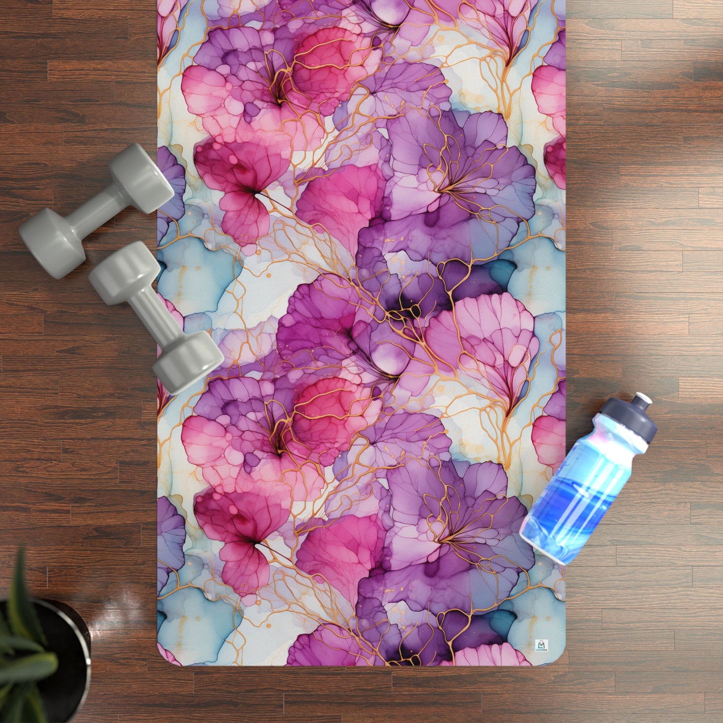 Beautiful Multi Watercolor 3 - Rubber Yoga Mat