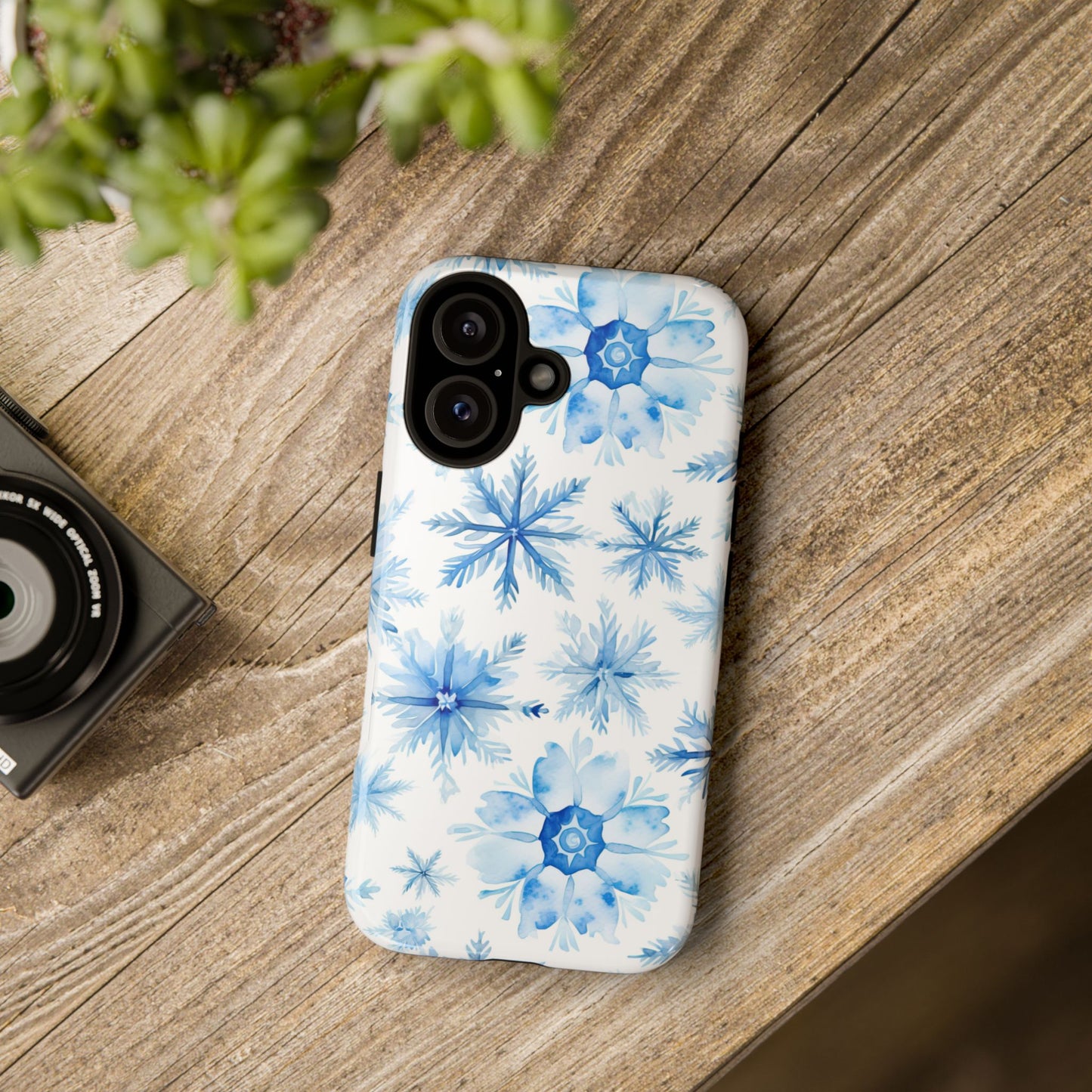 iPhone 16 and iPhone 15 Series - Watercolor Snowflakes - Tough Phone Cases