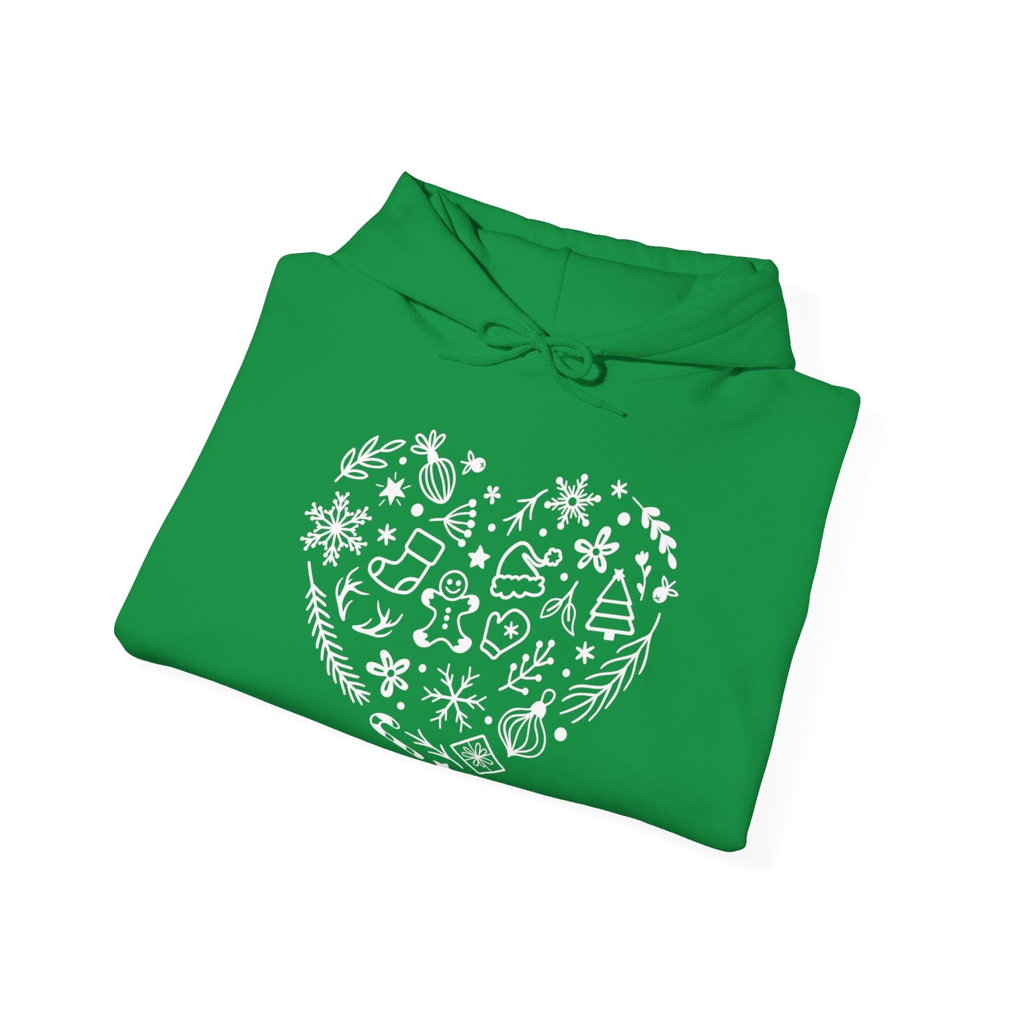 Christmas Doodles Heart - Funny Christmas - Unisex Heavy Blend™ Hooded Sweatshirt
