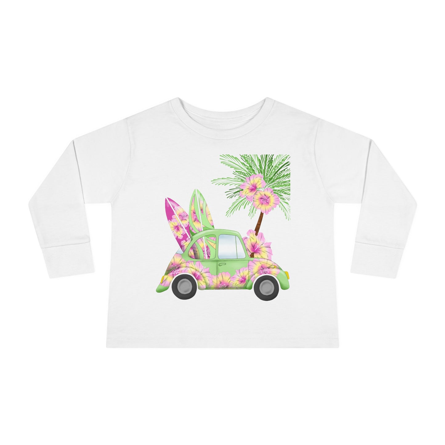 Surf's Up Green - Toddler Long Sleeve Tee