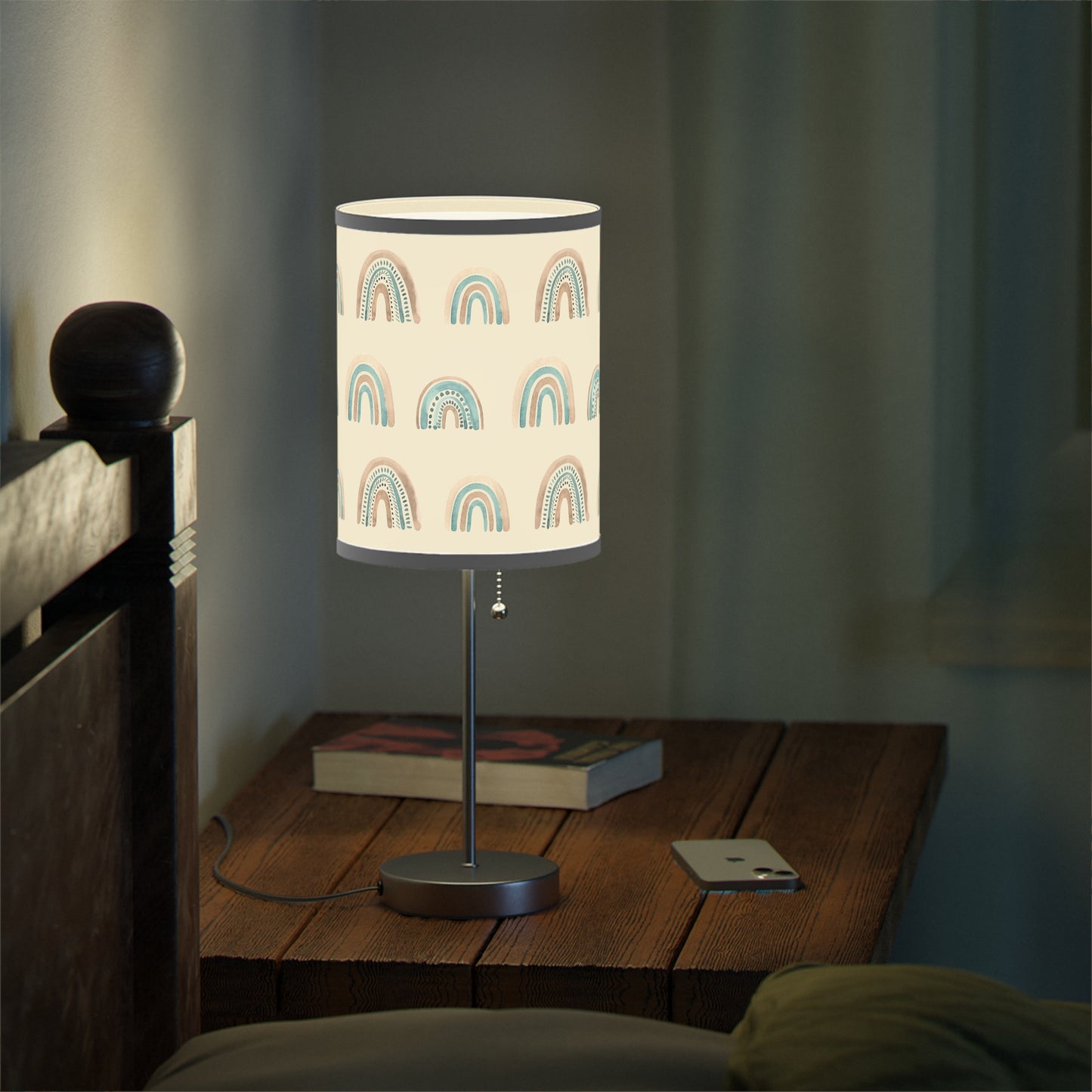 Blue Boho Rainbow Pattern 3 - Lamp on a Stand, US|CA plug