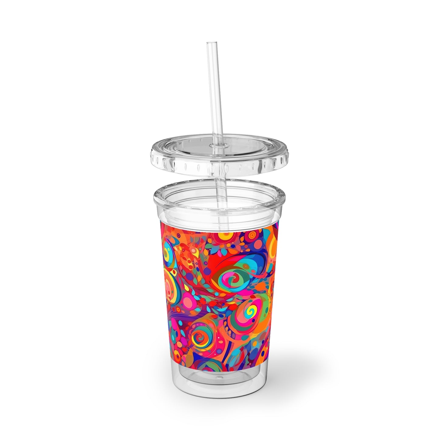 Vibrant Multicolor Abstract 9 - Clear - Suave Acrylic Cup - 16oz
