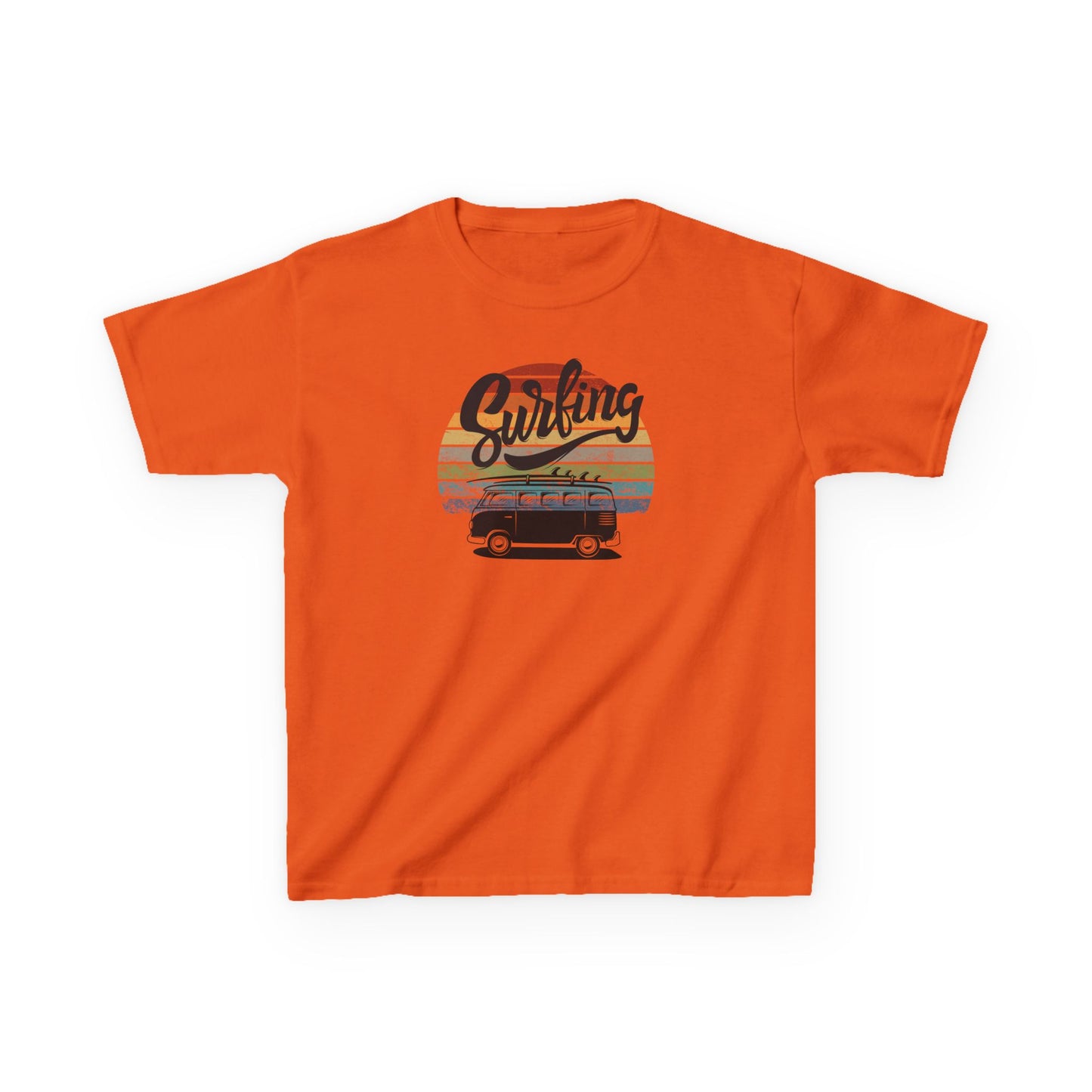Surfing Van - Retro - Kids Heavy Cotton Tee