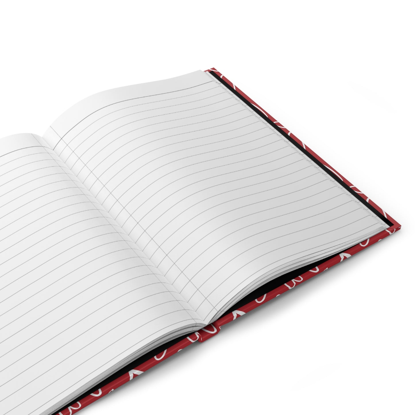 Red with White Hearts - Hardcover Lined Journal Matte