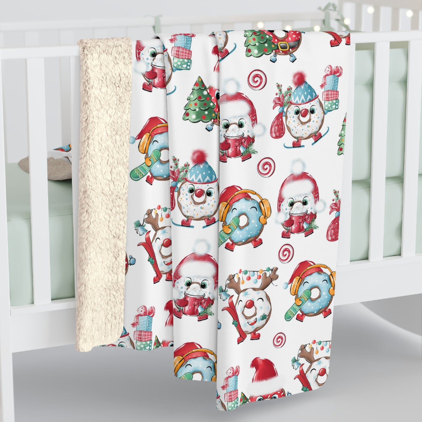 Christmas Doughnuts - Funny Christmas - Sherpa Fleece Blanket