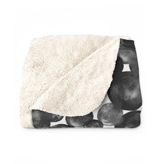 Black Watercolor 9 - Sherpa Fleece Blanket