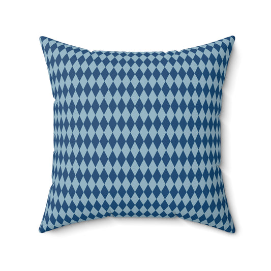 Blue and Gold Paris Pattern 16 - Faux Suede Square Pillow