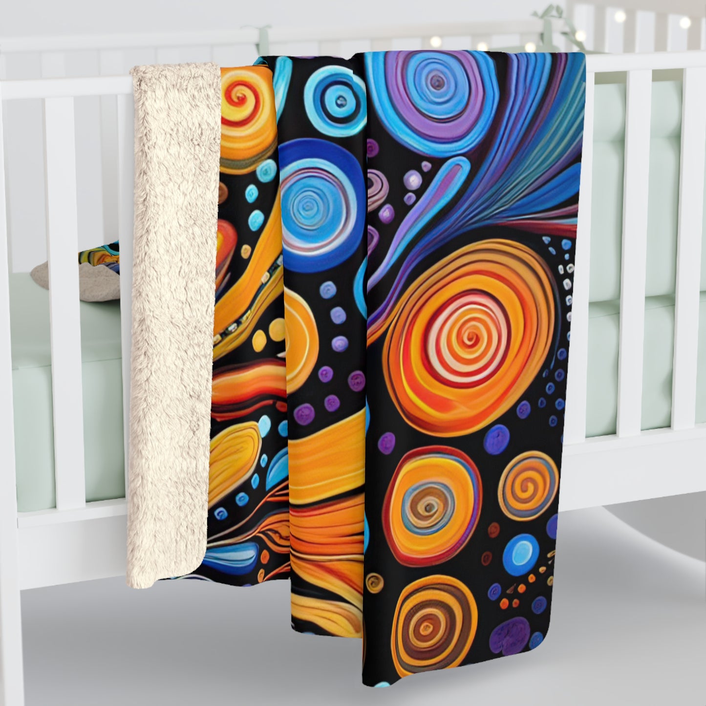 Beautiful, Cozy, Soft - Amazing Colorful Psychedelic Swirls 1.6 -  Sherpa Fleece Blanket