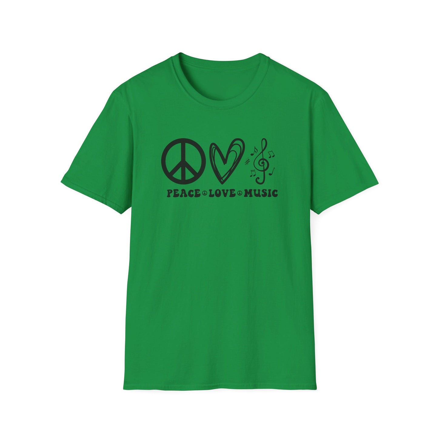 Peace, Love, Music - Unisex Softstyle T-Shirt