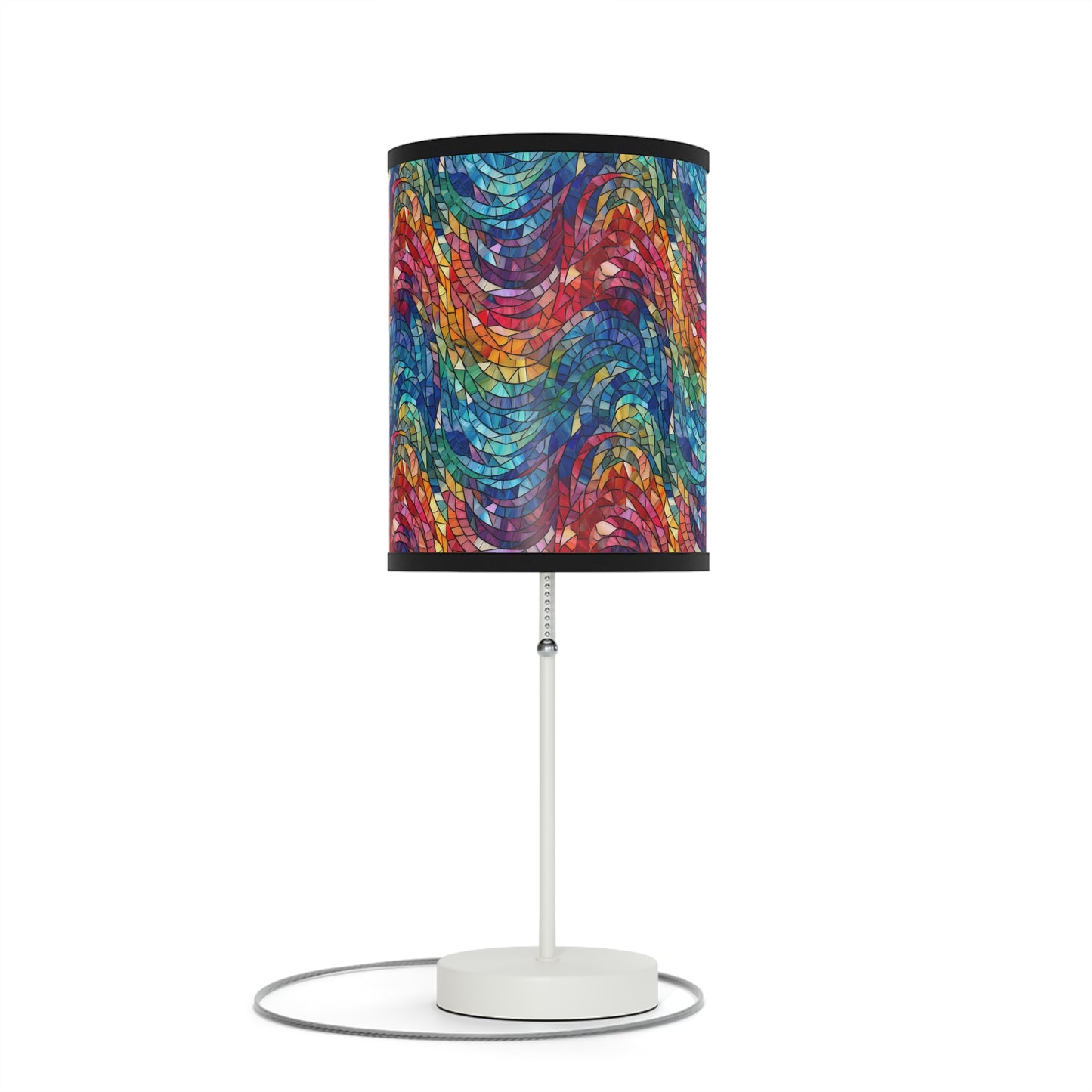 Beautiful and Vibrant - Gemstone Swirl Mosaic 17 - Lamp on a Stand, US|CA plug