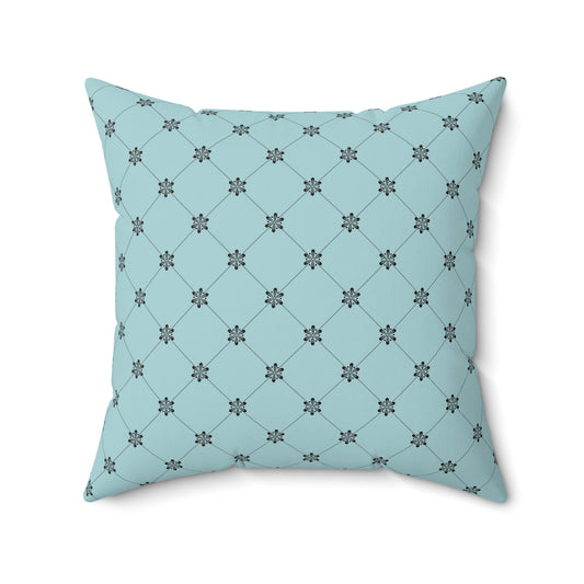 Teal Paris Pattern 3 - Faux Suede Square Pillow