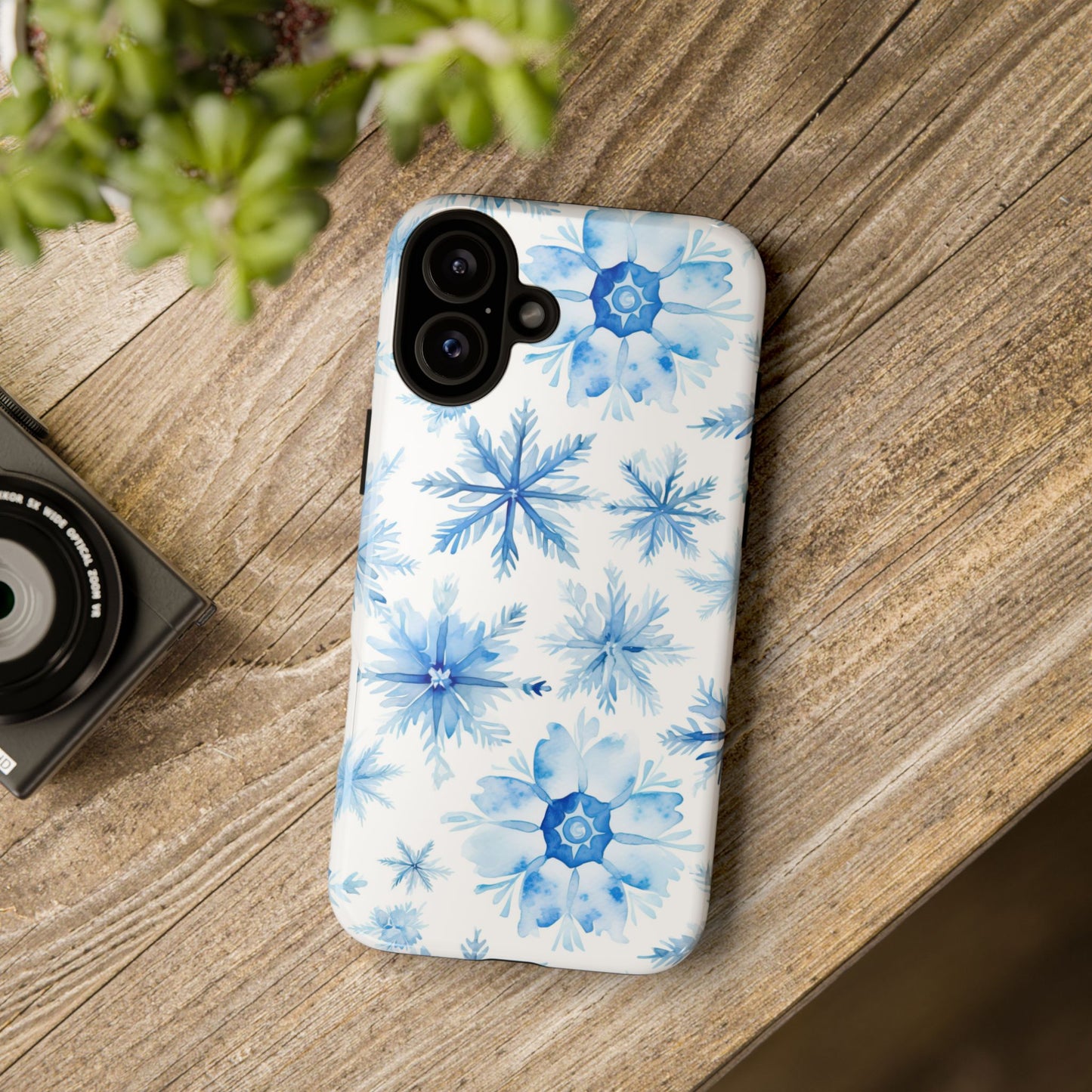 iPhone 16 and iPhone 15 Series - Watercolor Snowflakes - Tough Phone Cases