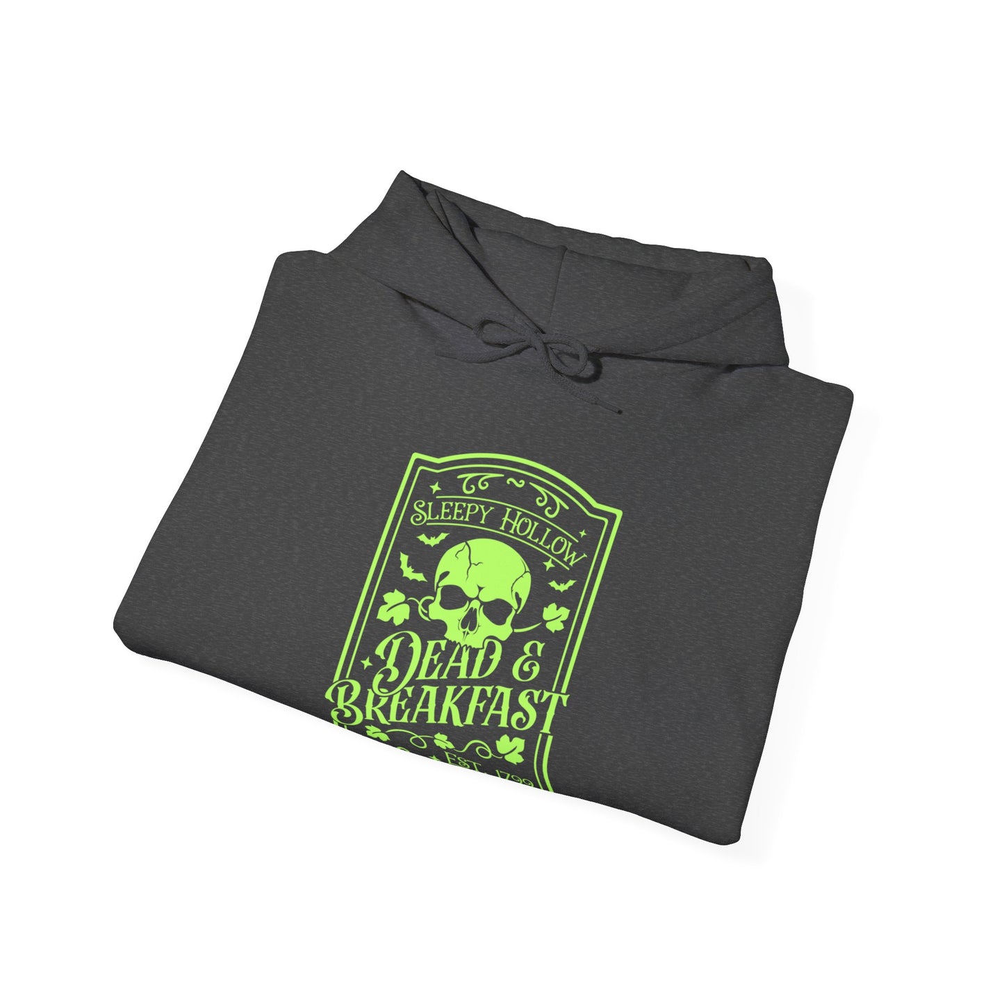 Halloween - Sleepy Hollow Dead & Breakfast Est 1799 - Skull - Trick or Treat - Vintage - Unisex Heavy Blend™ Hooded Sweatshirt