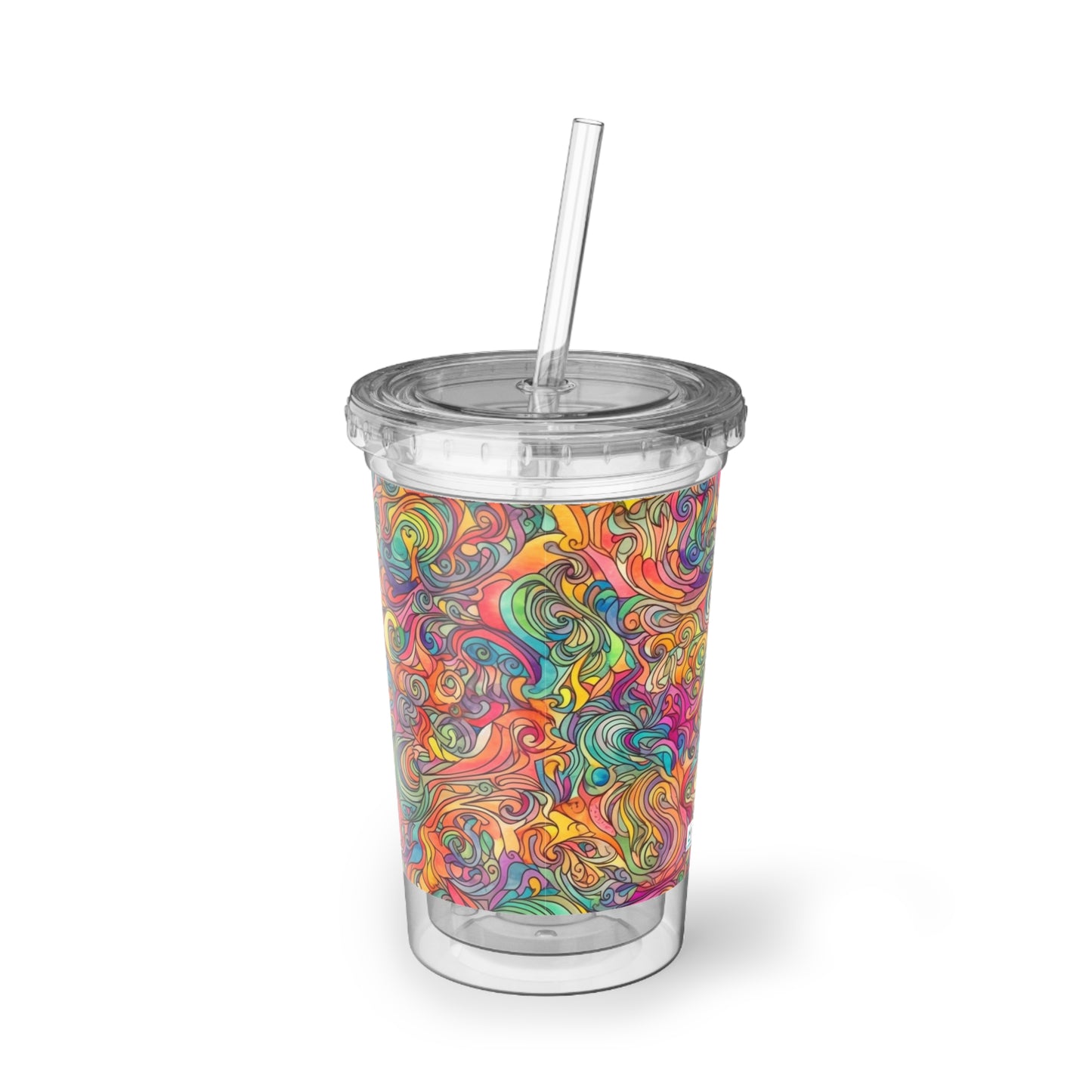 Amazing Watercolor PSY12 - Multicolor - Clear - Suave Acrylic Cup - 16oz