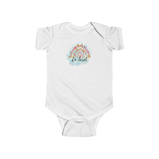 Be Kind - Rainbow and Butterflies - Infant Fine Jersey Bodysuit