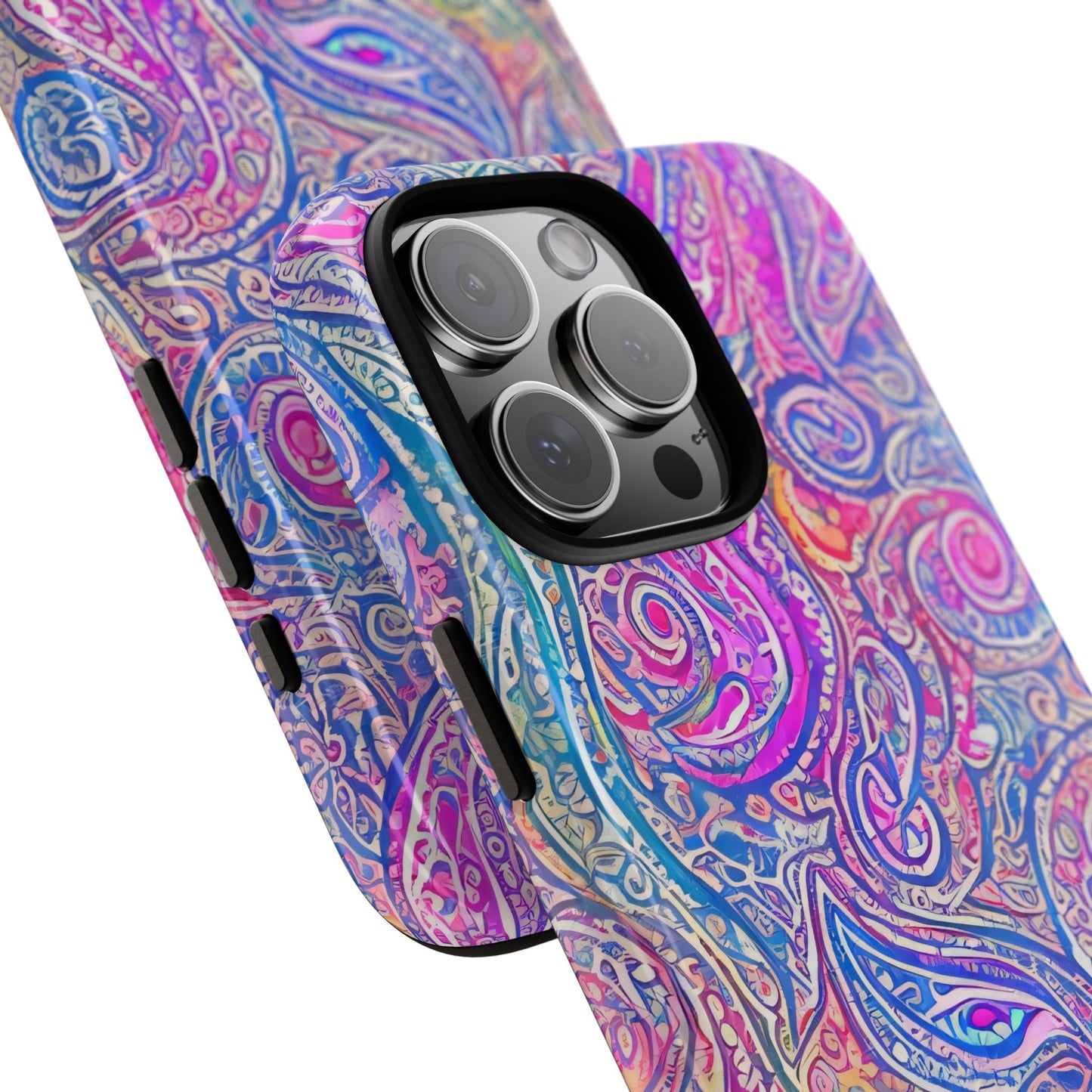 iPhone 16 and iPhone 15 Series - Abstract Swirl Purple, Blue, Orange, Green - Tough Phone Cases