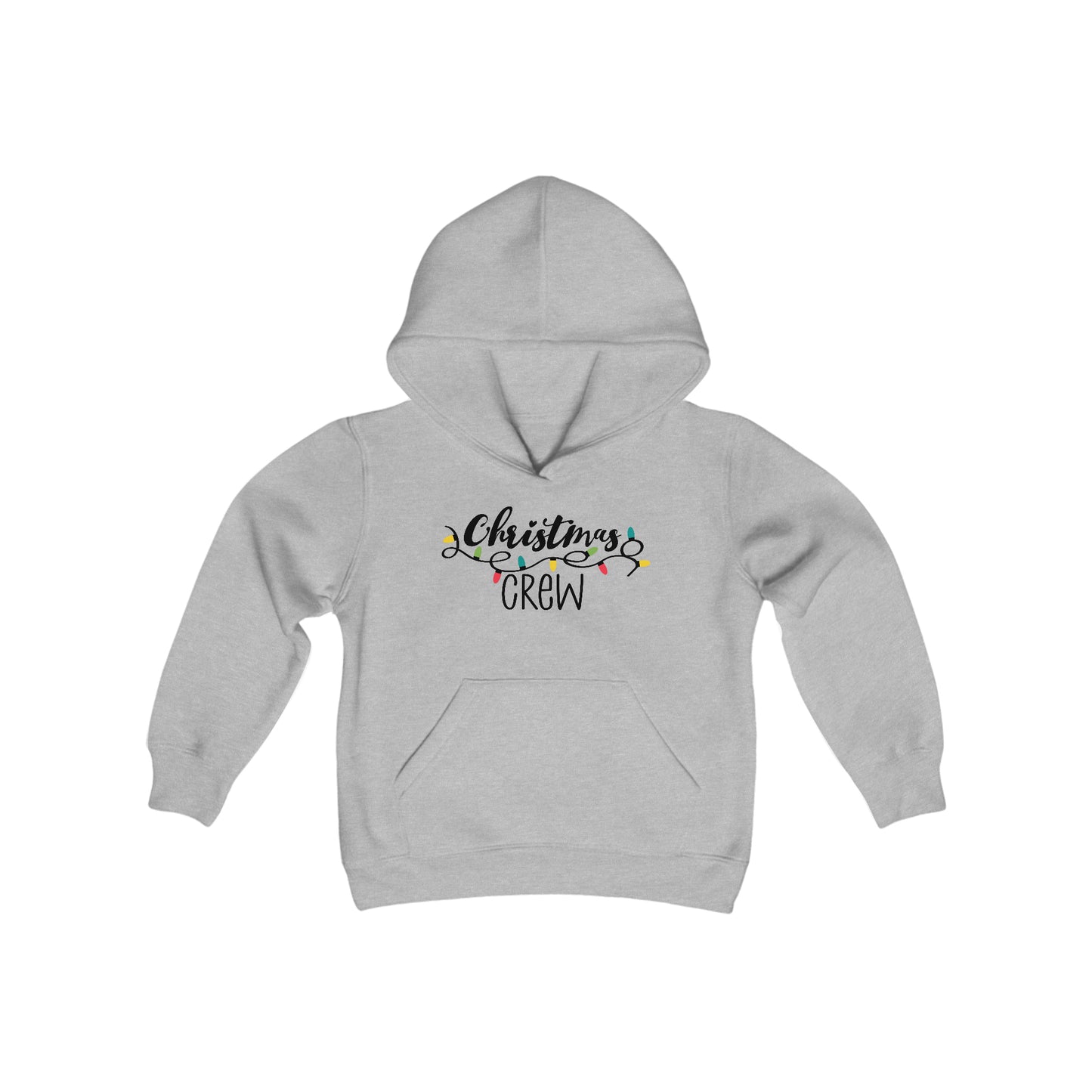 Christmas Crew - Christmas Lights - Funny Christmas - Fun Winter - Cute Winter Words - Youth Heavy Blend Hooded Sweatshirt