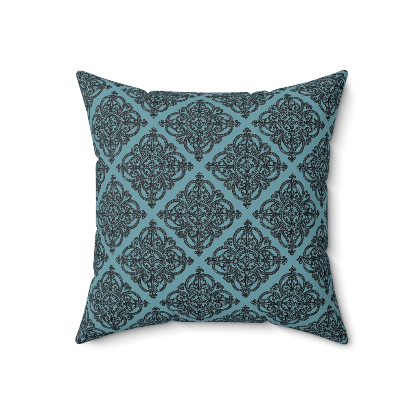 Teal Paris Pattern 4 - Faux Suede Square Pillow