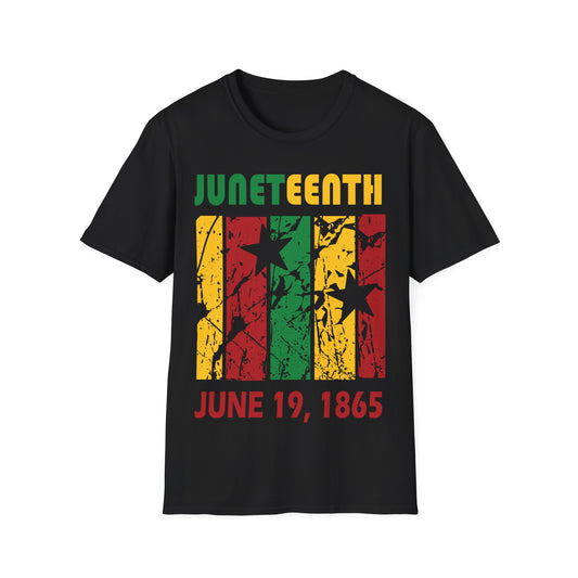 Juneteenth - Stars - Stripes - FREEDOM - 1865 - Unisex Softstyle T-Shirt