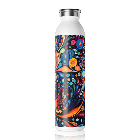 Colorful Psychedelic Swirls 1.10 - Slim Water Bottle - Stainless Steel - 20oz