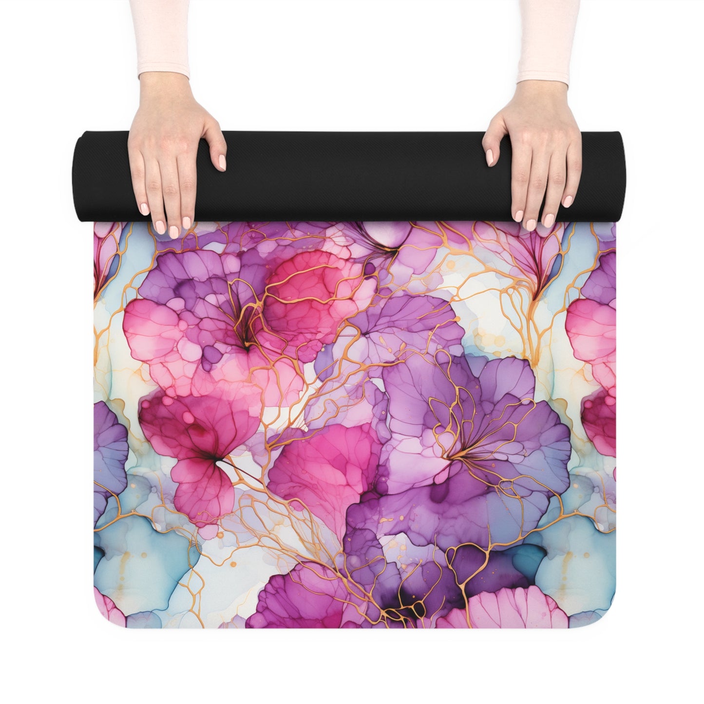 Beautiful Multi Watercolor 3 - Rubber Yoga Mat