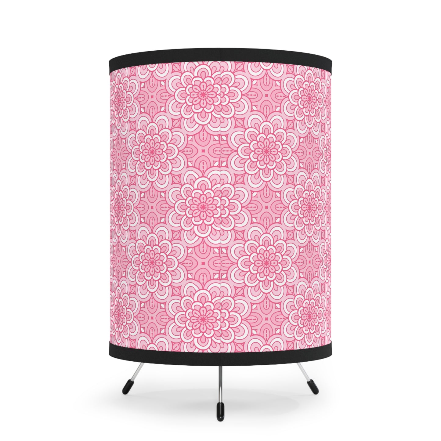 Pink Mandalas - Tripod Lamp with High-Res Printed Shade, US\CA plug