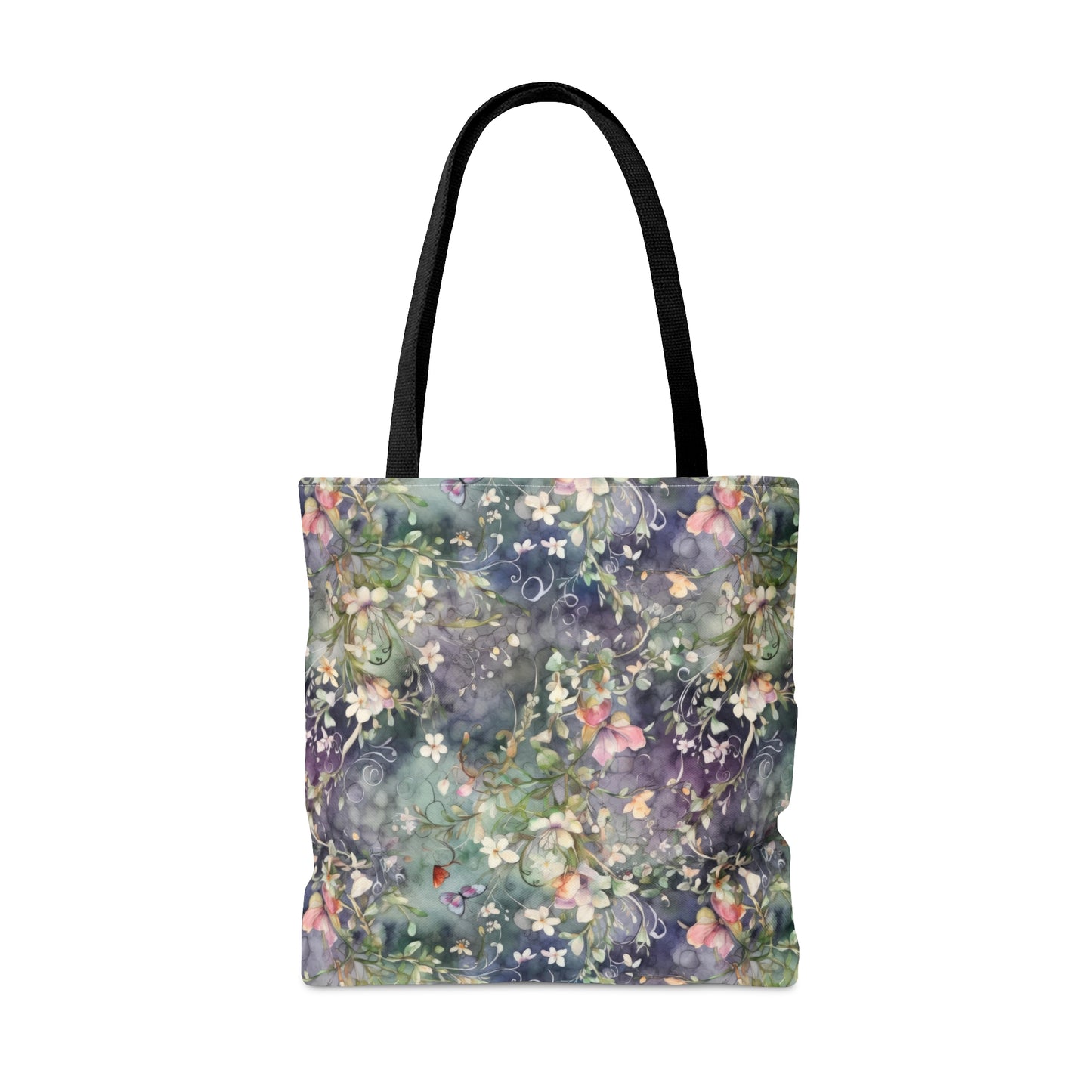 Watercolor Flowers Dark - Practical, high-quality Tote Bag -