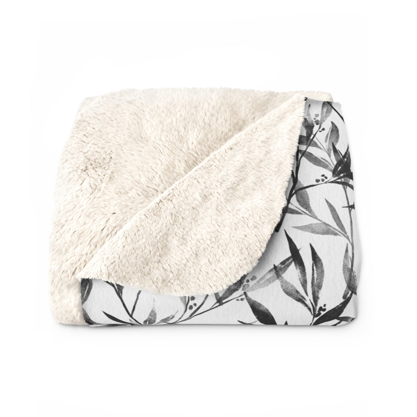 Black Watercolor 3 - Sherpa Fleece Blanket