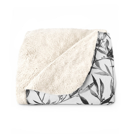 Black Watercolor 3 - Sherpa Fleece Blanket