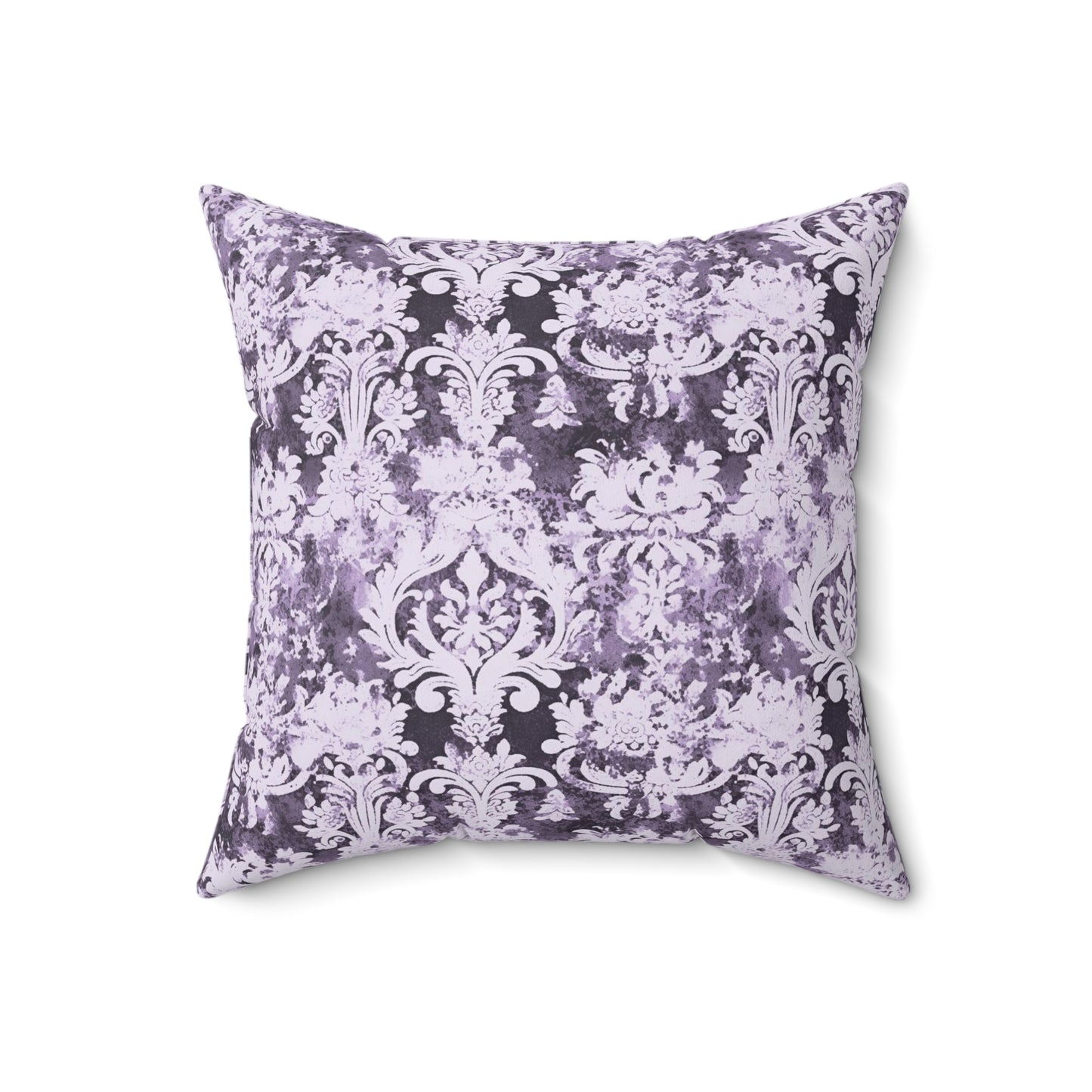 Vintage Purple Damask 55 - Beautiful, Shabby Chic, Boho, Fun - Faux Suede Square Pillow