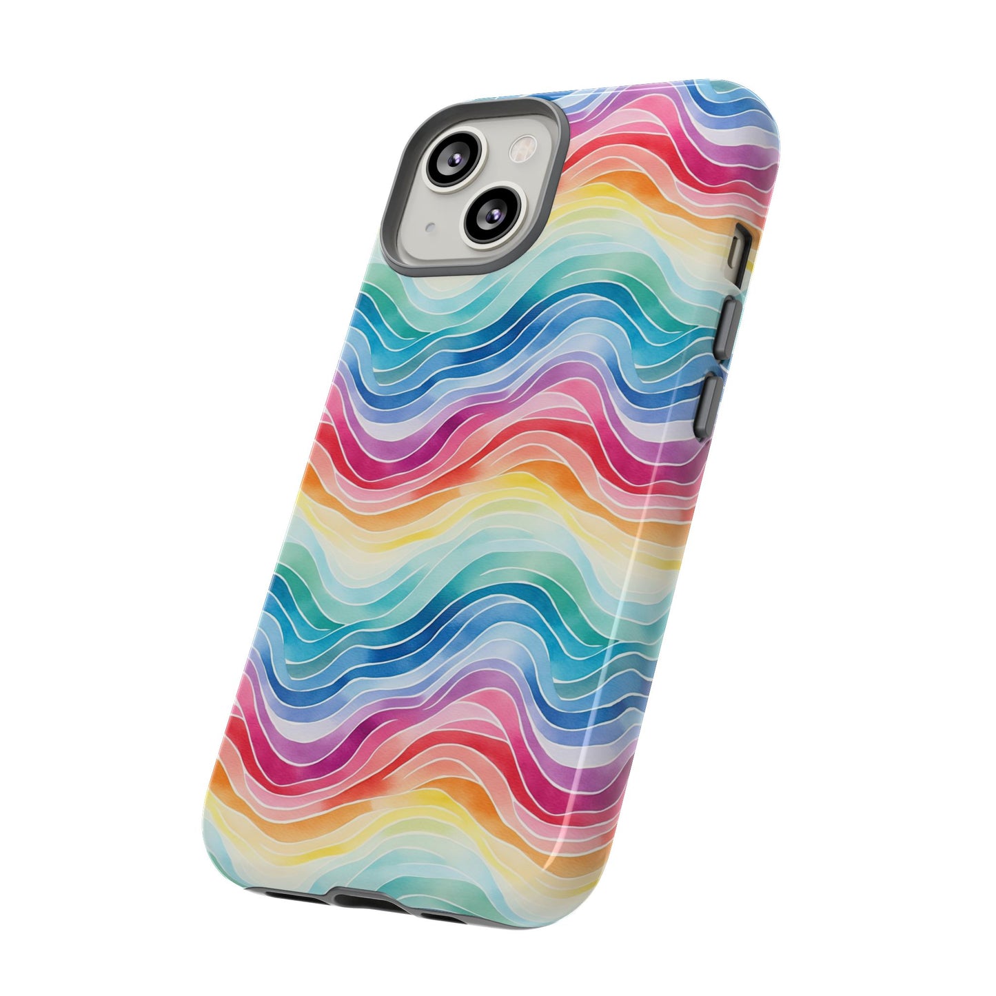 iPhone 14, 1Phone 14 Pro, iPhone 14 Plus, iPhone 14 Pro Max - Rainbow Wave - Tough Phone Cases