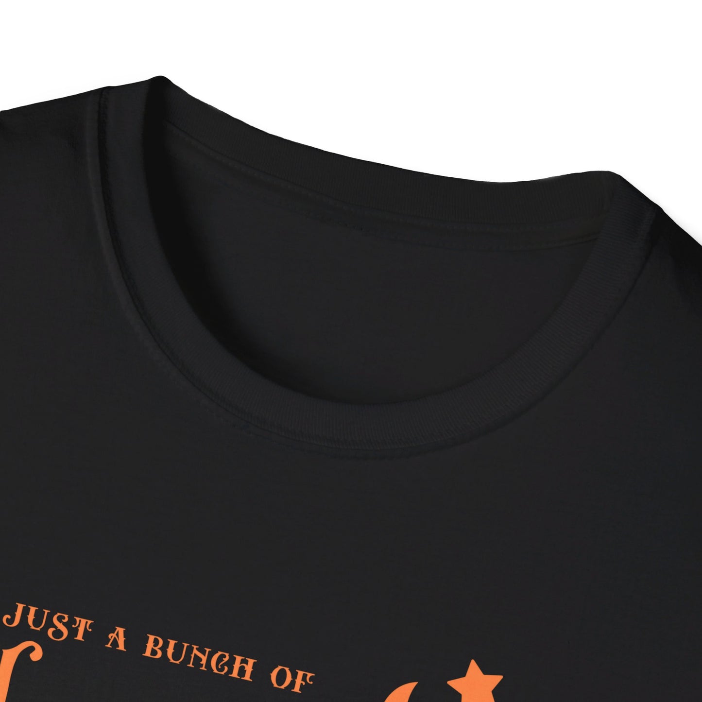 Halloween - It's Just a Bunch of Hocus Pocus - Witch - Broom - Stars - Moon - Unisex Softstyle T-Shirt