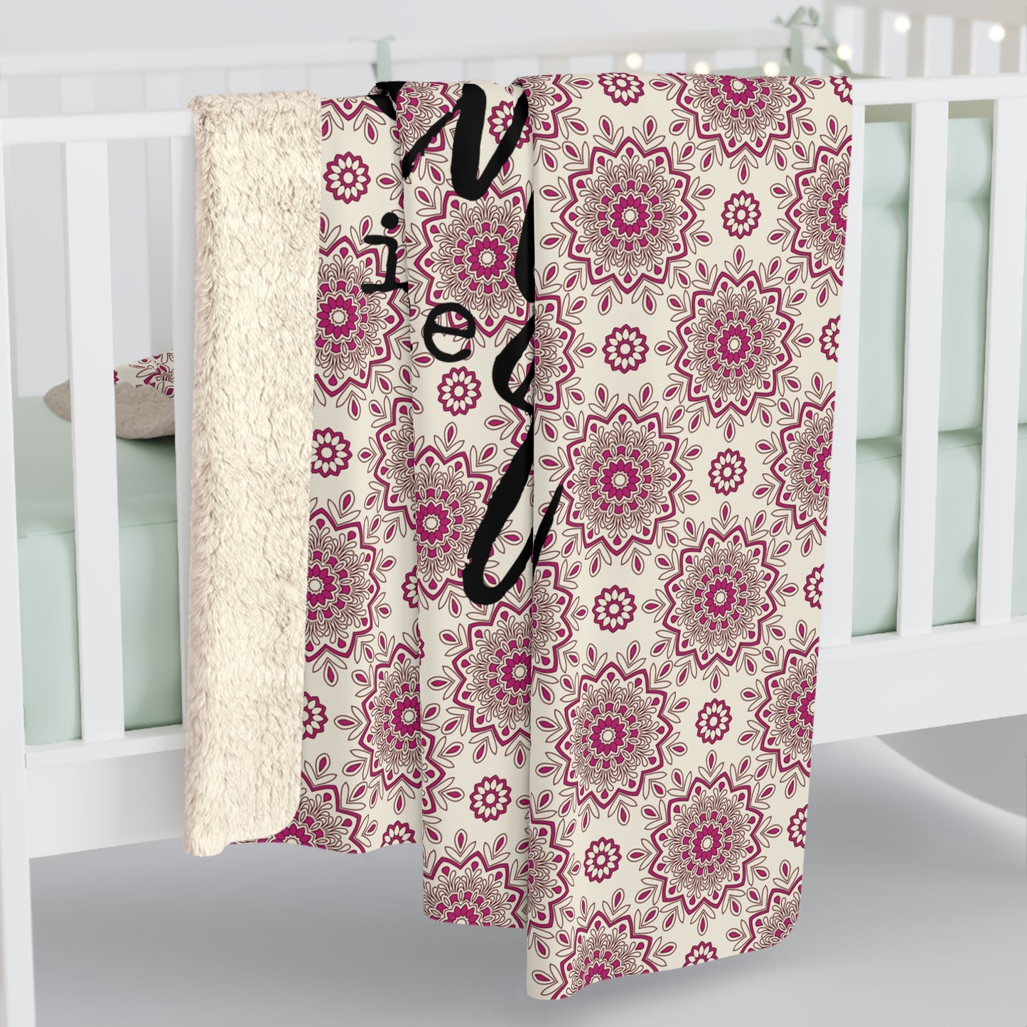 Beautiful, Cozy, Soft - Pink Boho Mandala 8 - Life isn't about waiting...Dance in the Rain - Inspirational Quotes - Sherpa Fleece Blanket