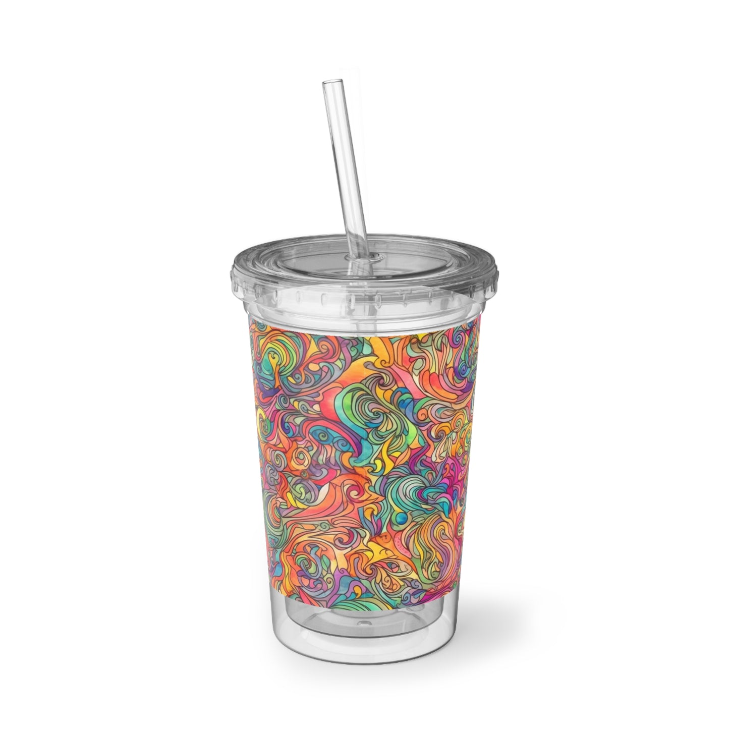 Amazing Watercolor PSY12 - Multicolor - Clear - Suave Acrylic Cup - 16oz