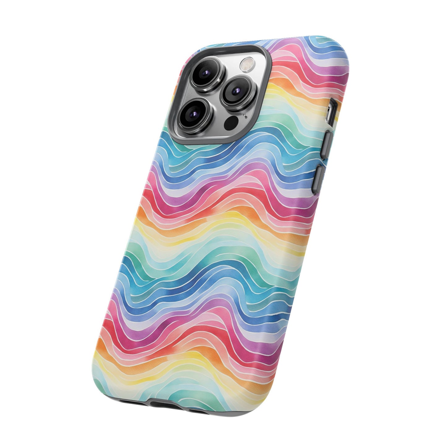 iPhone 14, 1Phone 14 Pro, iPhone 14 Plus, iPhone 14 Pro Max - Rainbow Wave - Tough Phone Cases