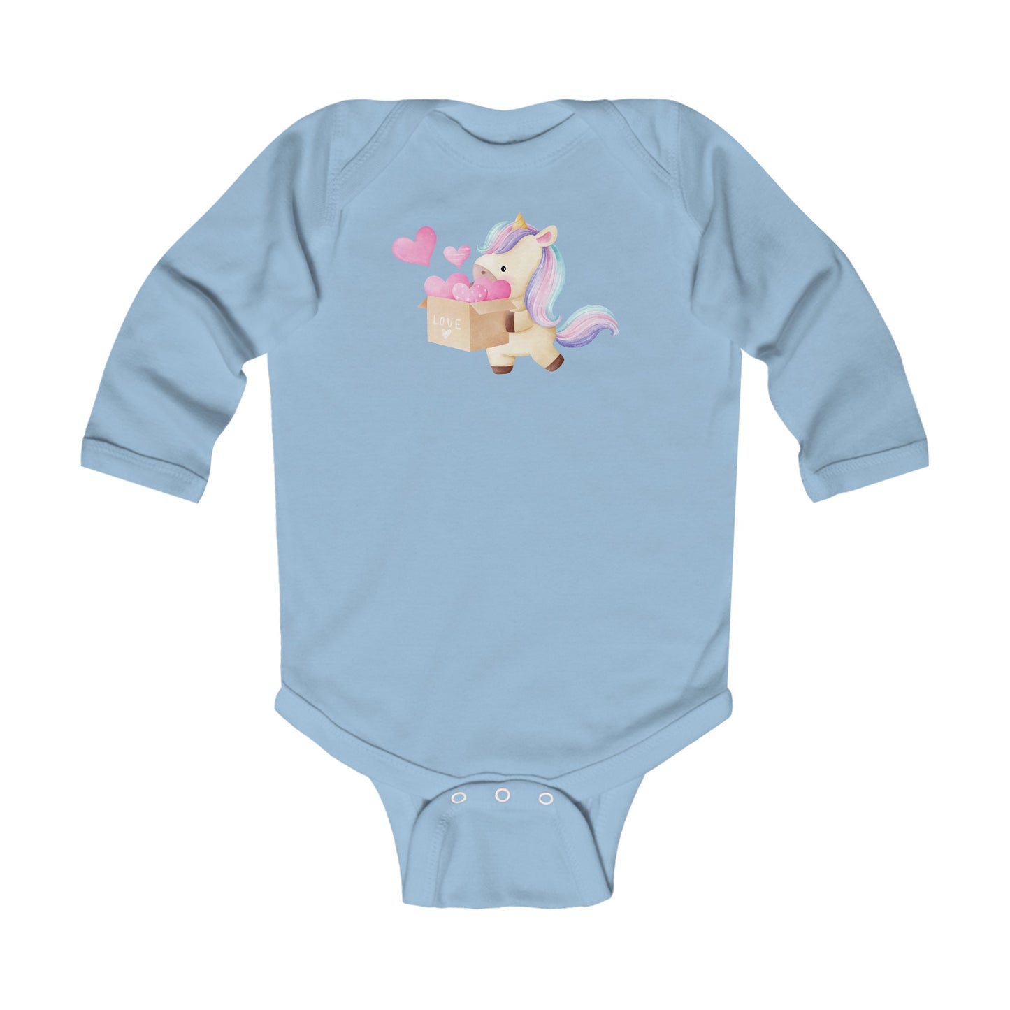 Cutest Unicorn - Box of Hearts - Infant Long Sleeve Bodysuit