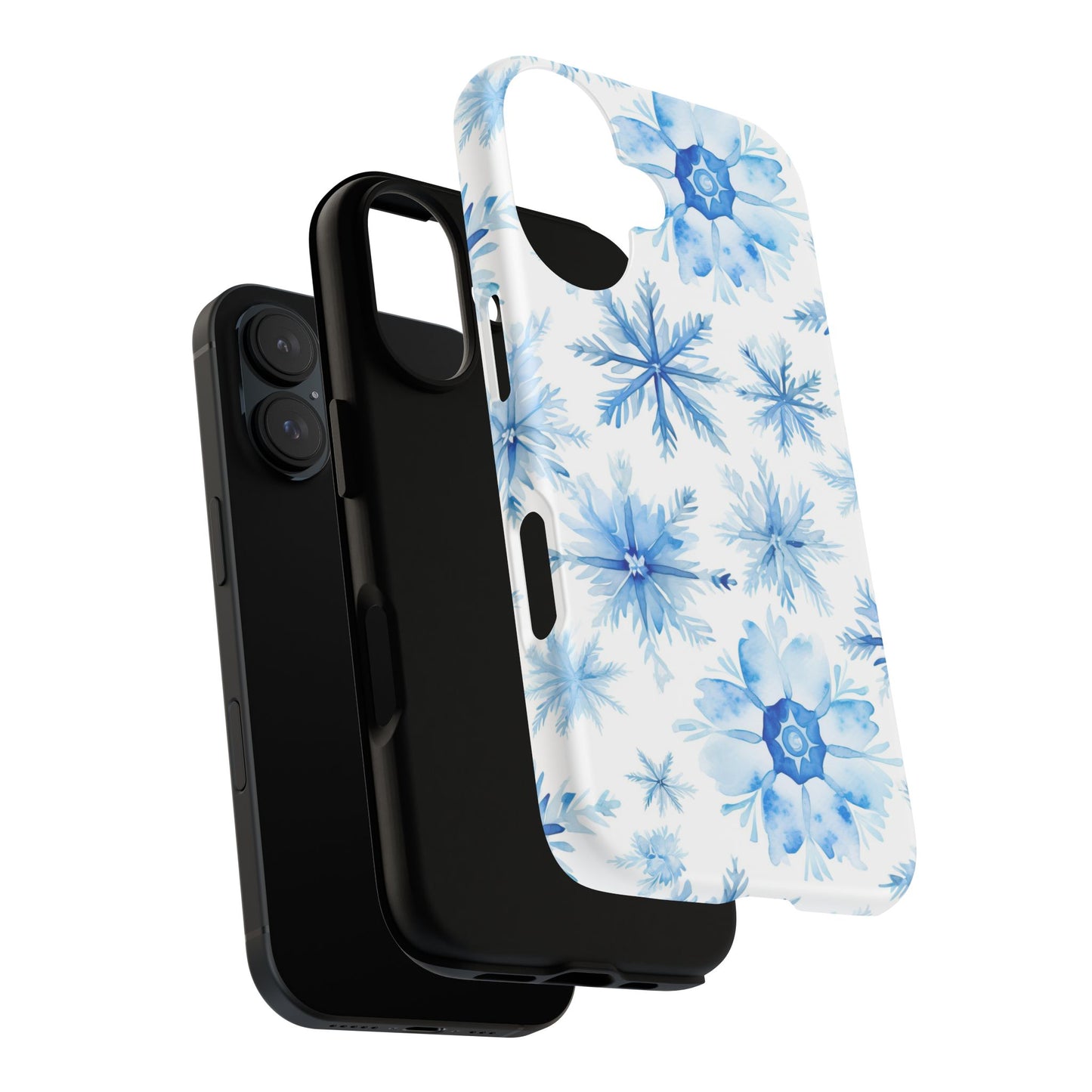iPhone 16 and iPhone 15 Series - Watercolor Snowflakes - Tough Phone Cases